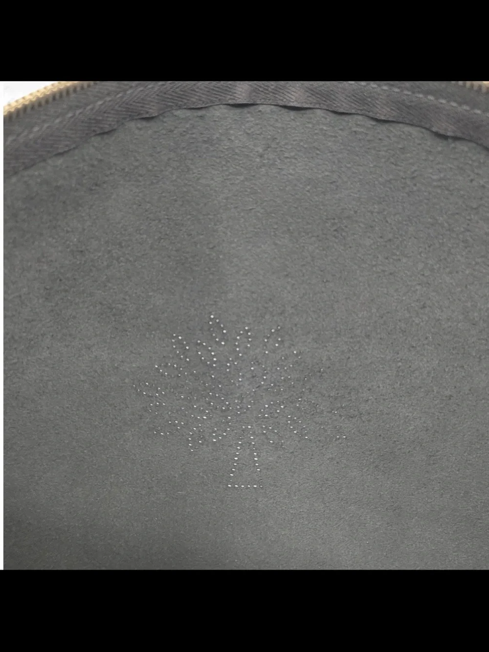 Mulberry Black Leather Toiletry Pouch with Perforated Tree Motif